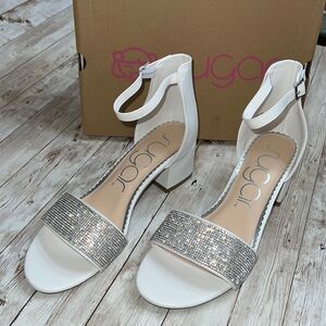 SUGAR Noelle 8.5 Sparkly Rhinestones Ankle Strap Buckle NWT Stunning! HOCO Prom‎